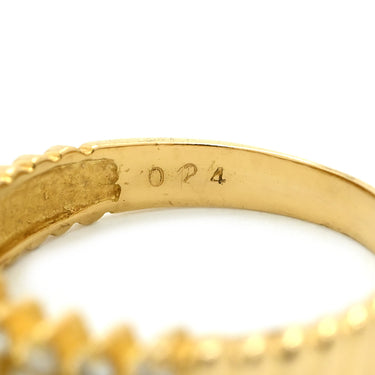 ノンブランド NON BRAND ダイヤモンド 0.24ct 一文字 イエローゴールド K18YG ダイヤモンド リング 指輪 Au750 18K 18金 パヴェ 3列 11号
