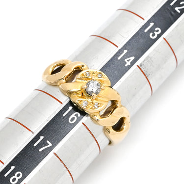 ノンブランド NON BRAND ダイヤモンド デザインリング イエローゴールド K18YG ダイヤモンド リング 指輪 18K 750 YG チェーンモチーフ 15号