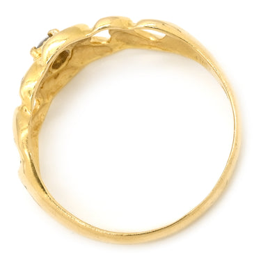 ノンブランド NON BRAND ダイヤモンド デザインリング イエローゴールド K18YG ダイヤモンド リング 指輪 18K 750 YG チェーンモチーフ 15号