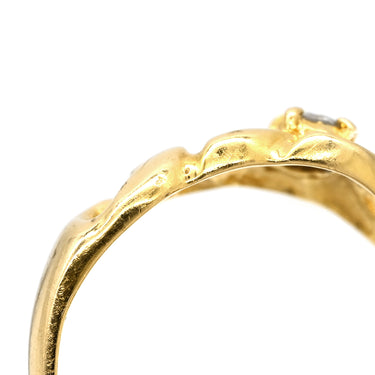 ノンブランド NON BRAND ダイヤモンド デザインリング イエローゴールド K18YG ダイヤモンド リング 指輪 18K 750 YG チェーンモチーフ 15号