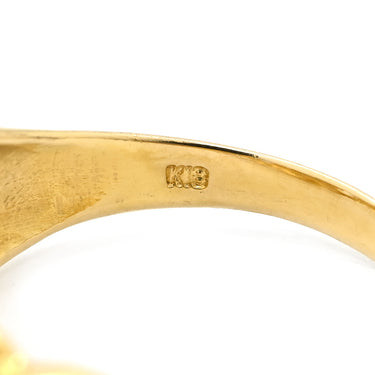 ノンブランド NON BRAND ダイヤモンド デザインリング イエローゴールド K18YG ダイヤモンド リング 指輪 18K 750 YG チェーンモチーフ 15号