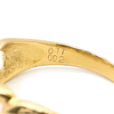 ノンブランド NON BRAND ダイヤモンド デザインリング イエローゴールド K18YG ダイヤモンド リング 指輪 18K 750 YG チェーンモチーフ 15号