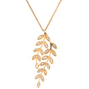 ノンブランド NON BRAND ダイヤモンド リーフモチーフ イエローゴールド K18PG ダイヤモンド ネックレス 葉 植物 18K 750 PG