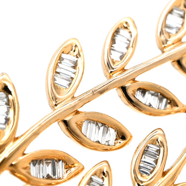 ノンブランド NON BRAND ダイヤモンド リーフモチーフ イエローゴールド K18PG ダイヤモンド ネックレス 葉 植物 18K 750 PG