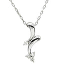 ノンブランド NON BRAND ダイヤモンド 0.10ct デザインペンダント ホワイトゴールド K18WG ダイヤモンド ネックレス 18K 750WG 4P ラウンドブリリアントカット