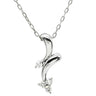 ノンブランド NON BRAND ダイヤモンド 0.10ct デザインペンダント ホワイトゴールド K18WG ダイヤモンド ネックレス 18K 750WG 4P ラウンドブリリアントカット