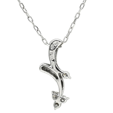 ノンブランド NON BRAND ダイヤモンド 0.10ct デザインペンダント ホワイトゴールド K18WG ダイヤモンド ネックレス 18K 750WG 4P ラウンドブリリアントカット