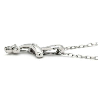 ノンブランド NON BRAND ダイヤモンド 0.10ct デザインペンダント ホワイトゴールド K18WG ダイヤモンド ネックレス 18K 750WG 4P ラウンドブリリアントカット