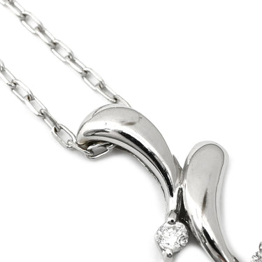 ノンブランド NON BRAND ダイヤモンド 0.10ct デザインペンダント ホワイトゴールド K18WG ダイヤモンド ネックレス 18K 750WG 4P ラウンドブリリアントカット