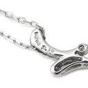 ノンブランド NON BRAND ダイヤモンド 0.10ct デザインペンダント ホワイトゴールド K18WG ダイヤモンド ネックレス 18K 750WG 4P ラウンドブリリアントカット