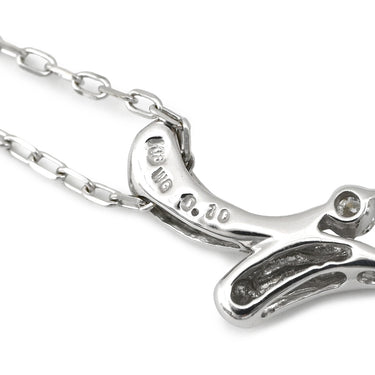 ノンブランド NON BRAND ダイヤモンド 0.10ct デザインペンダント ホワイトゴールド K18WG ダイヤモンド ネックレス 18K 750WG 4P ラウンドブリリアントカット