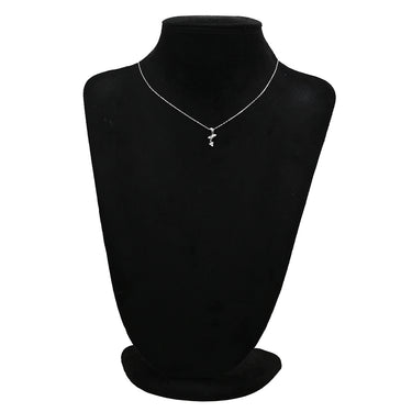 ノンブランド NON BRAND ダイヤモンド 0.10ct デザインペンダント ホワイトゴールド K18WG ダイヤモンド ネックレス 18K 750WG 4P ラウンドブリリアントカット