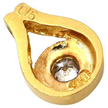 ノンブランド NON BRAND ダイヤモンド 0.15ct ティアドロップ イエローゴールド K18YG ダイヤモンド ペンダントトップ 1P 1粒 1石 ネックレストップ 18K 750 YG