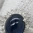 ノンブランド NON BRAND サファイア 2.00ct ダイヤモンド ブルー×プラチナシルバー Pt900 サファイア ダイヤモンド リング 指輪 青 プラチナ900 オーバルカボションカット 9号