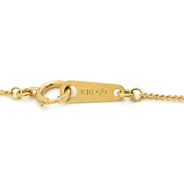ノンブランド NON BRAND ソリティア ダイヤモンド イエローゴールド K18YG ダイヤモンド ネックレス Au750 18K 18金 1P 1石 1粒 両吊りタイプ ベゼルセッティング ラウンド