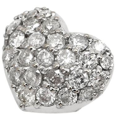ノンブランド NON BRAND ダイヤ 1.0ct ハートモチーフ ホワイトゴールド K18WG ダイヤモンド ペンダントトップ パヴェ 18K 750 WG ネックレストップ チャーム