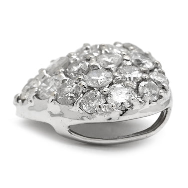 ノンブランド NON BRAND ダイヤ 1.0ct ハートモチーフ ホワイトゴールド K18WG ダイヤモンド ペンダントトップ パヴェ 18K 750 WG ネックレストップ チャーム