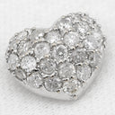 ノンブランド NON BRAND ダイヤ 1.0ct ハートモチーフ ホワイトゴールド K18WG ダイヤモンド ペンダントトップ パヴェ 18K 750 WG ネックレストップ チャーム