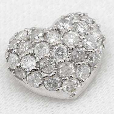 ノンブランド NON BRAND ダイヤ 1.0ct ハートモチーフ ホワイトゴールド K18WG ダイヤモンド ペンダントトップ パヴェ 18K 750 WG ネックレストップ チャーム