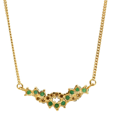 ジュエリーマキ JEWELRY MAKI エメラルド ダイヤ デザインペンダント グリーン×イエローゴールド K18YG エメラルド ダイヤモンド ネックレス 750 18K YG ツイスト
