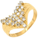 ノンブランド NON BRAND ダイヤモンド 0.50ct デザインリング イエローゴールド K18YG ダイヤモンド リング 指輪 18K 750 YG V字 Vライン ラウンドブリリアント 10号