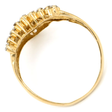 ノンブランド NON BRAND ダイヤモンド 0.50ct デザインリング イエローゴールド K18YG ダイヤモンド リング 指輪 18K 750 YG V字 Vライン ラウンドブリリアント 10号