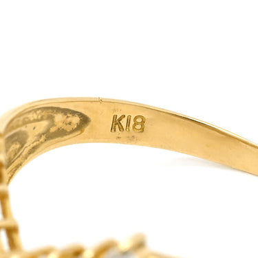 ノンブランド NON BRAND ダイヤモンド 0.50ct デザインリング イエローゴールド K18YG ダイヤモンド リング 指輪 18K 750 YG V字 Vライン ラウンドブリリアント 10号