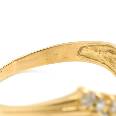 ノンブランド NON BRAND ダイヤモンド 0.50ct デザインリング イエローゴールド K18YG ダイヤモンド リング 指輪 18K 750 YG V字 Vライン ラウンドブリリアント 10号
