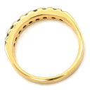 ノンブランド NON BRAND ダイヤモンド 0.50ct 一文字 イエローゴールド K18YG ダイヤモンド リング 指輪 18K 750 YG 9石 9粒 10号