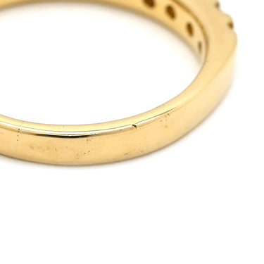 ノンブランド NON BRAND ダイヤモンド 0.50ct 一文字 イエローゴールド K18YG ダイヤモンド リング 指輪 18K 750 YG 9石 9粒 10号