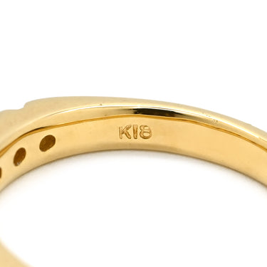 ノンブランド NON BRAND ダイヤモンド 0.50ct 一文字 イエローゴールド K18YG ダイヤモンド リング 指輪 18K 750 YG 9石 9粒 10号