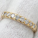 ノンブランド NON BRAND ダイヤモンド 0.50ct 一文字 イエローゴールド K18YG ダイヤモンド リング 指輪 18K 750 YG 9石 9粒 10号