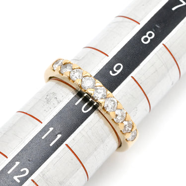 ノンブランド NON BRAND ダイヤモンド 0.50ct 一文字 イエローゴールド K18YG ダイヤモンド リング 指輪 18K 750 YG 9石 9粒 10号