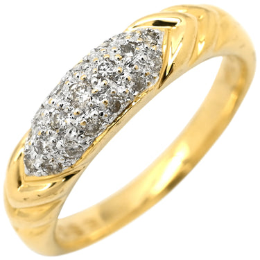 ノンブランド NON BRAND ダイヤモンド デザインリング イエローゴールド K18YG ダイヤモンド リング 指輪 18K 750 YG パヴェ 9.5号