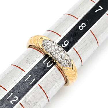 ノンブランド NON BRAND ダイヤモンド デザインリング イエローゴールド K18YG ダイヤモンド リング 指輪 18K 750 YG パヴェ 9.5号