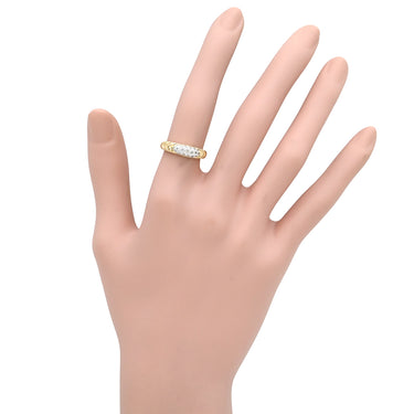 ノンブランド NON BRAND ダイヤモンド デザインリング イエローゴールド K18YG ダイヤモンド リング 指輪 18K 750 YG パヴェ 9.5号
