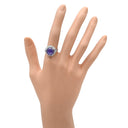 ノンブランド NON BRAND バイオレット スターサファイア 12.0ct ダイヤ パープル×プラチナシルバー Pt900 サファイア ダイヤモンド リング 指輪 紫 大粒 プラチナ900 オーバルカボションカット 13号