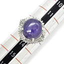ノンブランド NON BRAND バイオレット スターサファイア 12.0ct ダイヤ パープル×プラチナシルバー Pt900 サファイア ダイヤモンド リング 指輪 紫 大粒 プラチナ900 オーバルカボションカット 13号