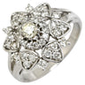 ノンブランド NON BRAND ダイヤモンド 0.55ct フラワーモチーフ プラチナシルバー Pt900 ダイヤモンド リング 指輪 プラチナ900 花 デザインリング ラウンドブリリアント 7.5号