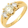 ノンブランド NON BRAND ダイヤモンド 0.82ct 0.38ct デザインリング イエローゴールド K18YG ダイヤモンド リング 指輪 18K 750 YG 大粒 3P ラウンドブリリアント 14号
