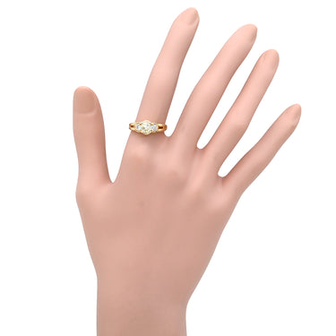 ノンブランド NON BRAND ダイヤモンド 0.82ct 0.38ct デザインリング イエローゴールド K18YG ダイヤモンド リング 指輪 18K 750 YG 大粒 3P ラウンドブリリアント 14号