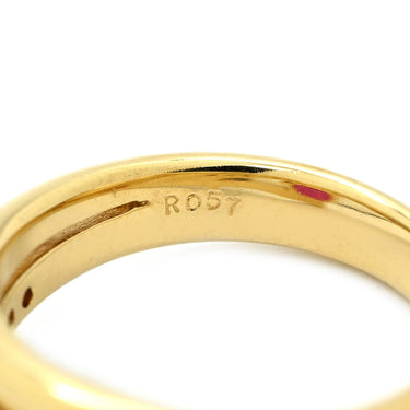 ノンブランド NON BRAND ルビー ダイヤモンド デザインリング レッド×イエローゴールド K18YG ルビー ダイヤモンド リング 指輪 赤 Au750 18K YG ペアシェイプカット 11号