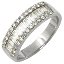 ノンブランド NON BRAND ダイヤ 1.00ct 一文字リング プラチナシルバー Pt900 ダイヤモンド リング 指輪 プラチナ900 バゲットカット ラウンドブリリアント 15号