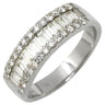 ノンブランド NON BRAND ダイヤ 1.00ct 一文字リング プラチナシルバー Pt900 ダイヤモンド リング 指輪 プラチナ900 バゲットカット ラウンドブリリアント 15号