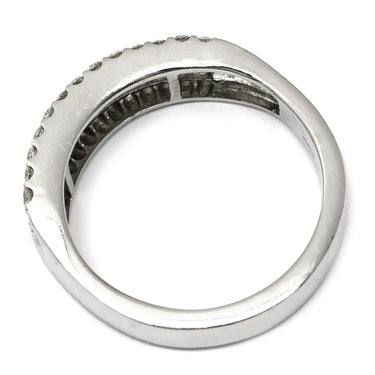 ノンブランド NON BRAND ダイヤ 1.00ct 一文字リング プラチナシルバー Pt900 ダイヤモンド リング 指輪 プラチナ900 バゲットカット ラウンドブリリアント 15号