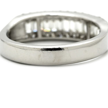 ノンブランド NON BRAND ダイヤ 1.00ct 一文字リング プラチナシルバー Pt900 ダイヤモンド リング 指輪 プラチナ900 バゲットカット ラウンドブリリアント 15号
