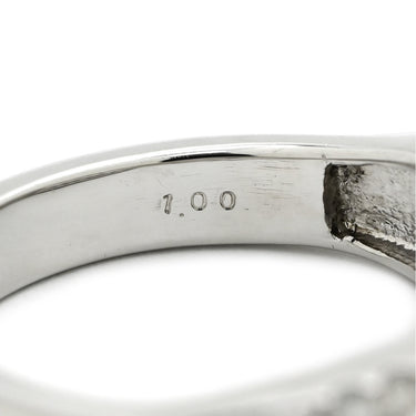 ノンブランド NON BRAND ダイヤ 1.00ct 一文字リング プラチナシルバー Pt900 ダイヤモンド リング 指輪 プラチナ900 バゲットカット ラウンドブリリアント 15号