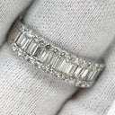 ノンブランド NON BRAND ダイヤ 1.00ct 一文字リング プラチナシルバー Pt900 ダイヤモンド リング 指輪 プラチナ900 バゲットカット ラウンドブリリアント 15号