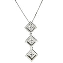 タサキ TASAKI ダイヤ 3連 ホワイトゴールド K18WG ダイヤモンド ネックレス TASAKI Au750 18K WG ネックレストップ スクエア 2WAY