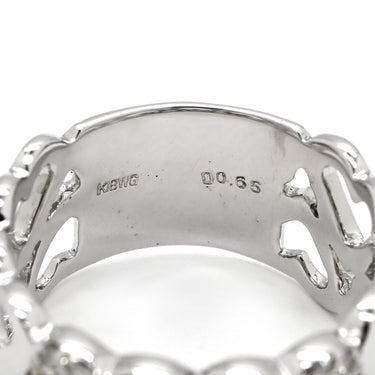 ノンブランド NON BRAND ハートモチーフ ダイヤ ホワイトゴールド K18WG ダイヤモンド リング 指輪 デザインリング パヴェ 18K 750WG 15.5号